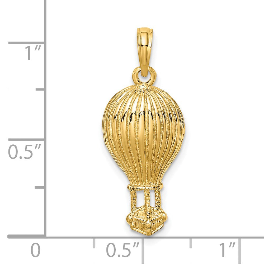 14k Yellow Gold Polished Hot Air Ballon Charm