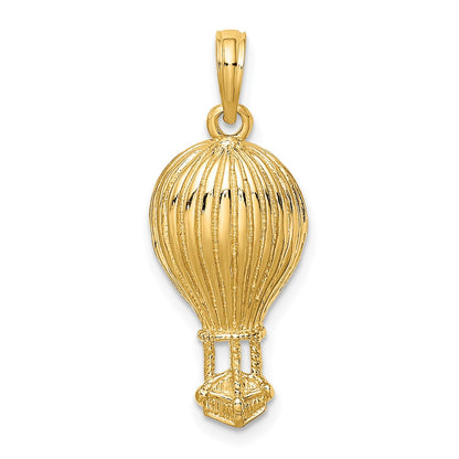 14k Yellow Gold Polished Hot Air Ballon Charm