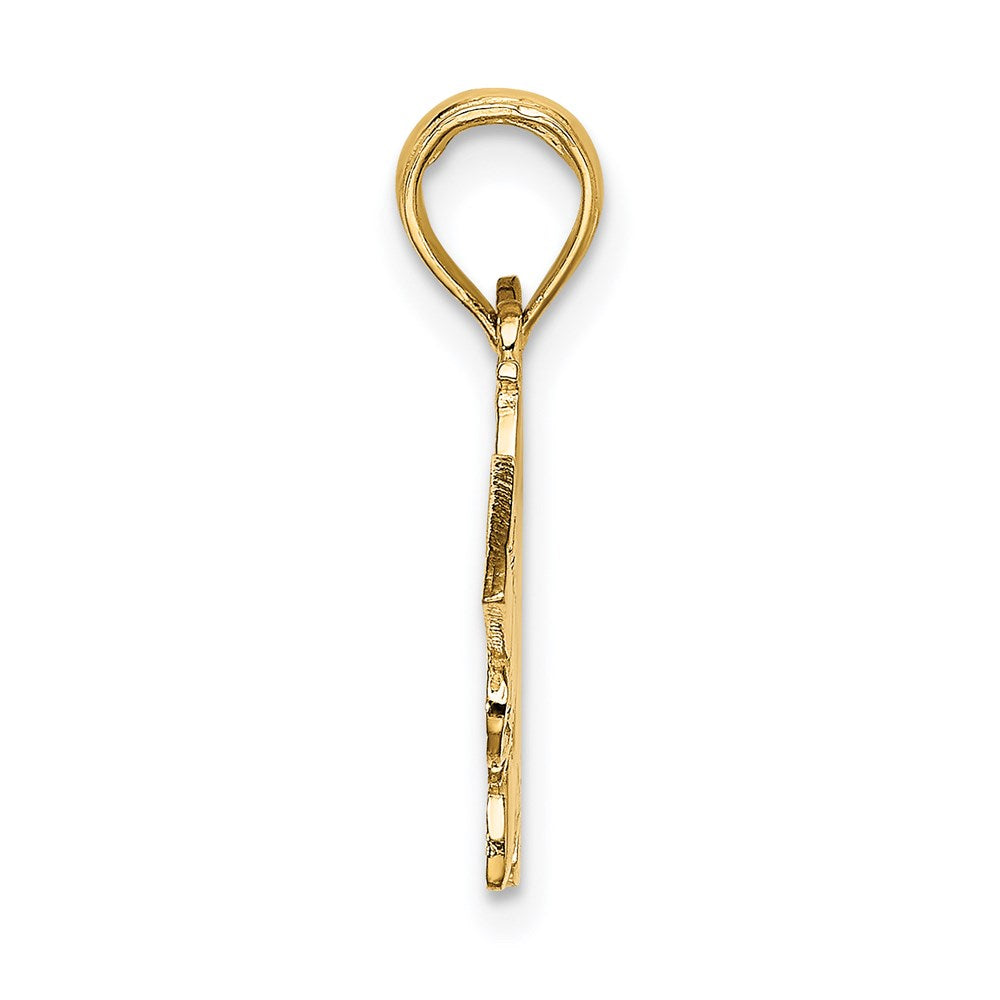 14k Yellow Gold ID RATHER BE FLYING Charm