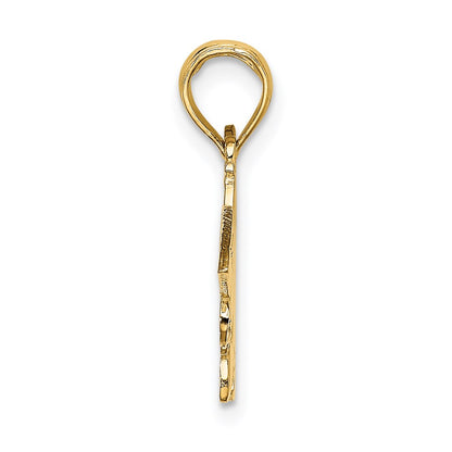 14k Yellow Gold ID RATHER BE FLYING Charm