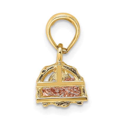 14k Two-tone Gold Two-tone Gold Moveable 3-D Lobster(Pink)In Trap