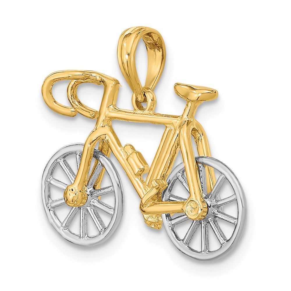 14k Two-tone Gold 3-D Ten Speed Bicycle Charm