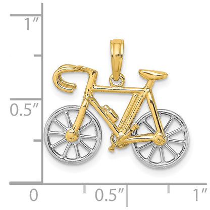 14k Two-tone Gold 3-D Ten Speed Bicycle Charm