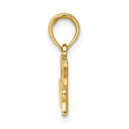 14k Yellow Gold I LOVE MY FIREFIGHTER Charm