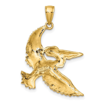 14k Yellow u0026 Rhodium Gold with White Rhodium Flying Pelican Charm
