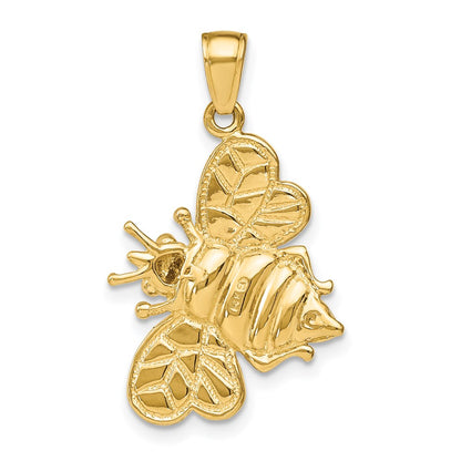 14k Yellow u0026 Rhodium Gold White Rhodium 3-D Bumblebee Charm