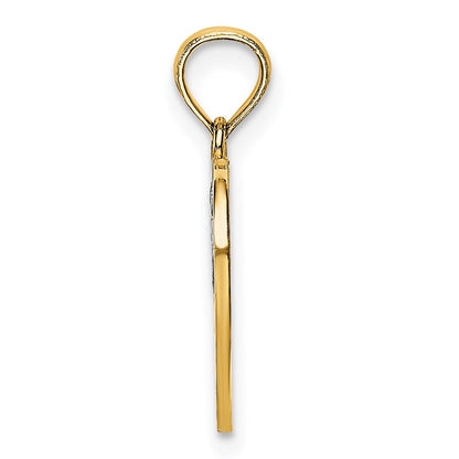 14k Yellow u0026 Rhodium Gold w/Rhodium MOM and Angel Heart Charm