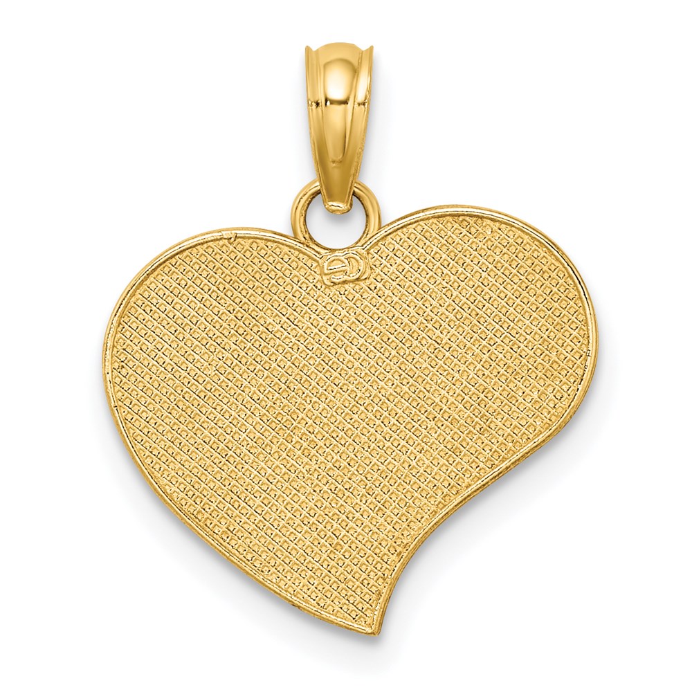 14k Yellow u0026 Rhodium Gold w/Rhodium MOM and Angel Heart Charm