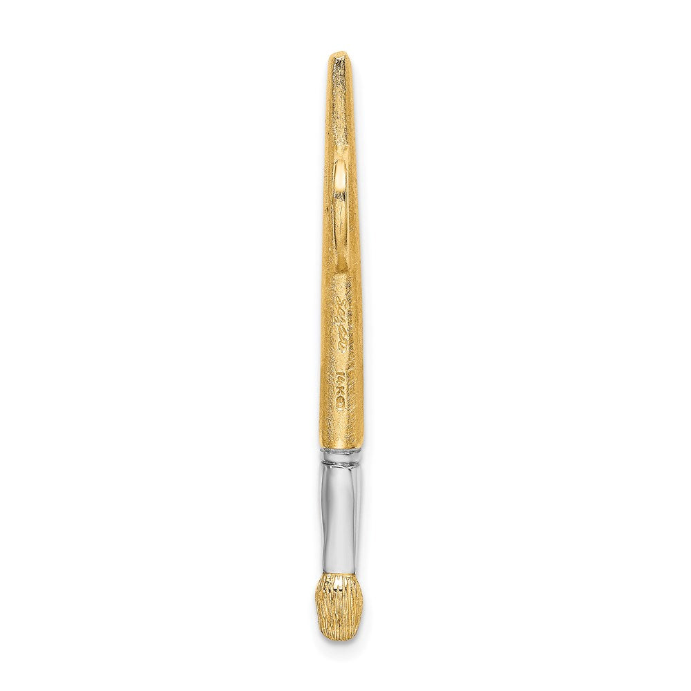 14k Yellow & Rhodium Gold w/Rhodium  3-D Oil Paint Brush Charm