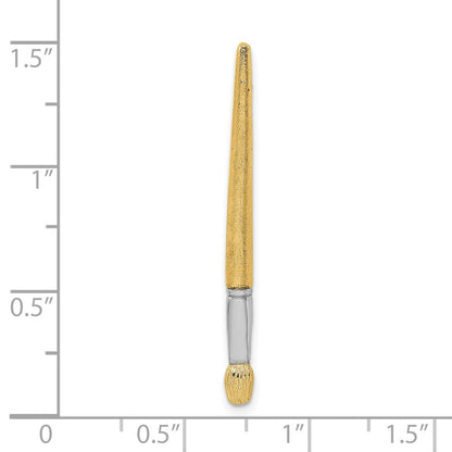 14k Yellow & Rhodium Gold w/Rhodium  3-D Oil Paint Brush Charm