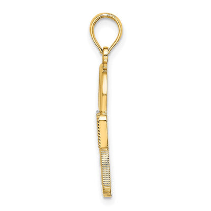 14k Yellow u0026 Rhodium Gold w/Rhodium Lock Charm