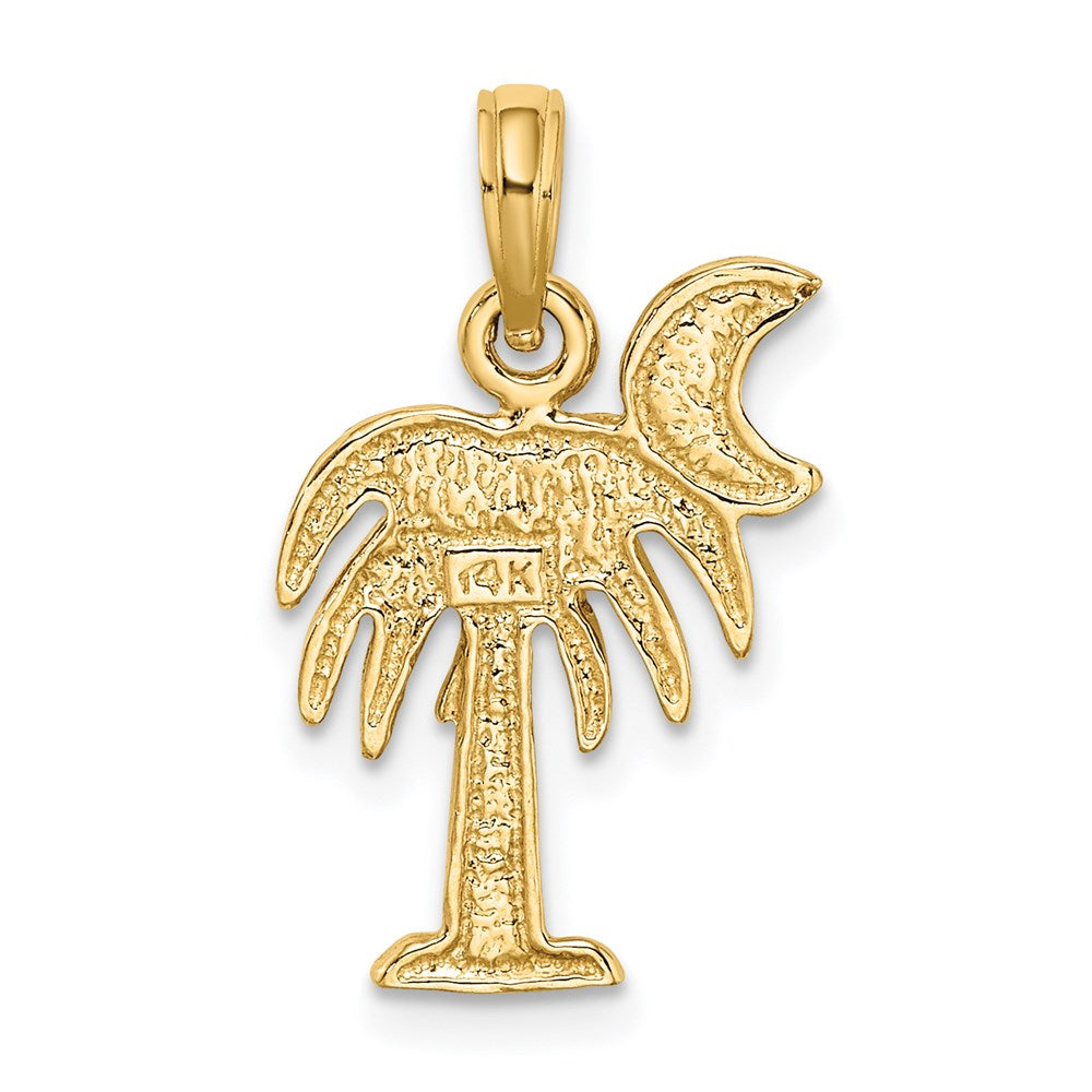 14k Yellow u0026 Rhodium Gold W/ Rhodium Polished Charelston Palm Tree Charm