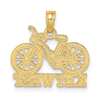 14k Yellow u0026 Rhodium Gold with White Rhodium KEY WEST Bicycle Charm