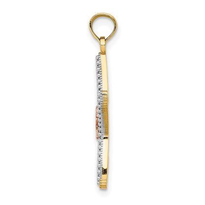 14k Two-tone Gold Two-tone Gold W/ White Rhodium Cut-Out Small Starfish Charm