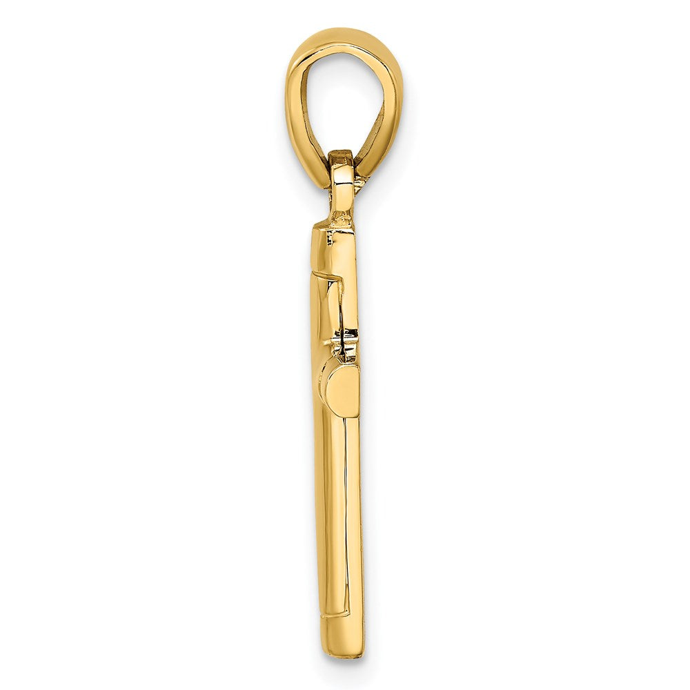 14k Yellow Gold Tubular Cross Charm