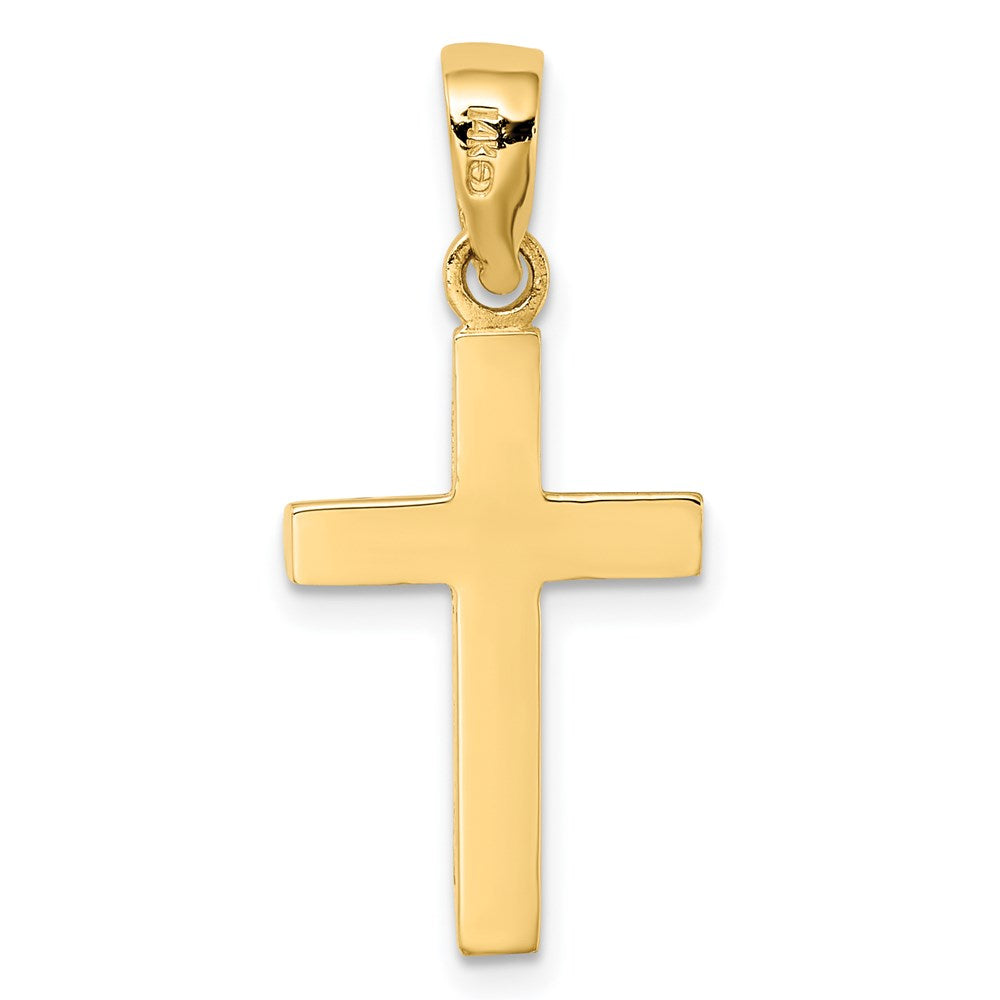 14k Yellow Gold Tubular Cross Charm