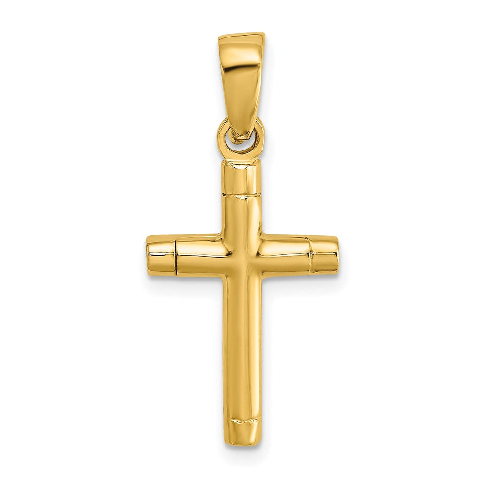 14k Yellow Gold Tubular Cross Charm