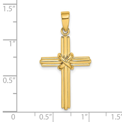 14k Yellow Gold Polished  X  Center Cross Charm