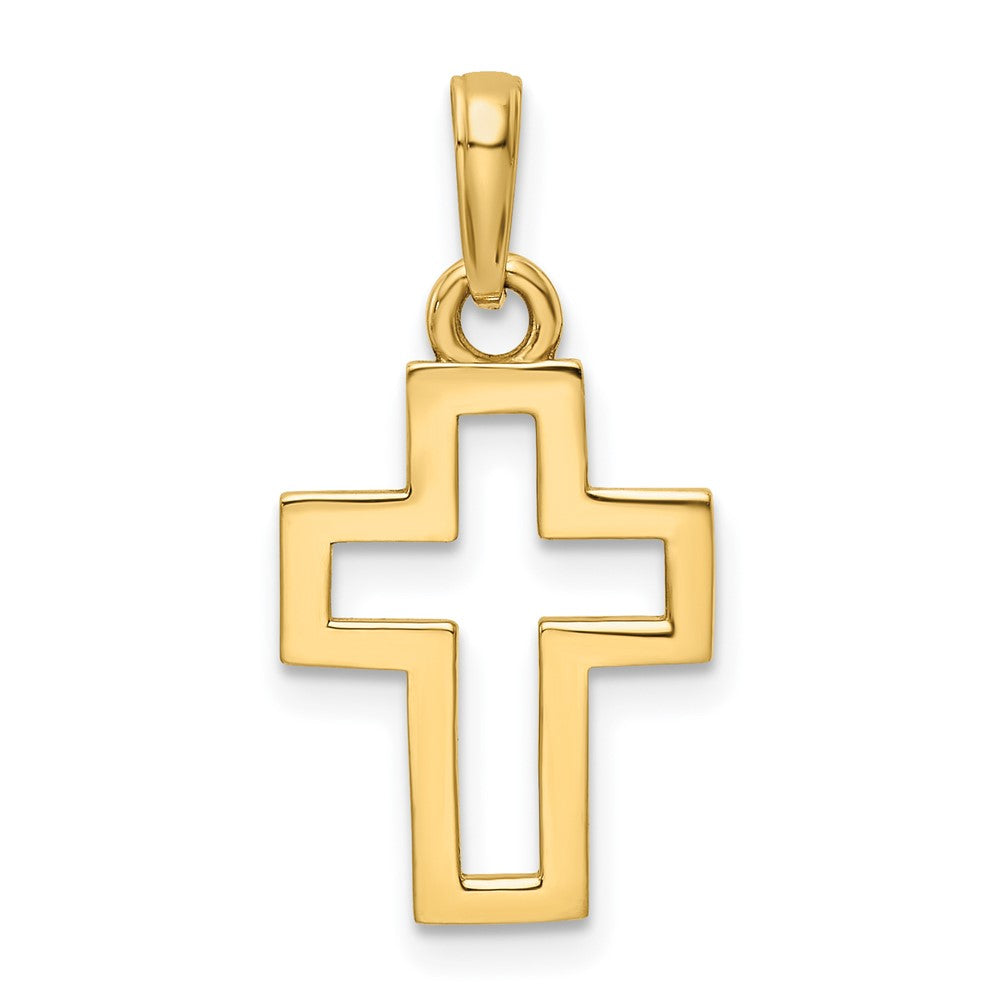 14k Yellow u0026 Rhodium Gold w/Rhodium D/C Cross Pendant