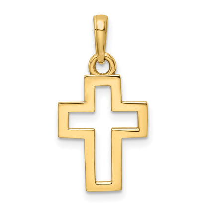 14k Yellow u0026 Rhodium Gold w/Rhodium D/C Cross Pendant