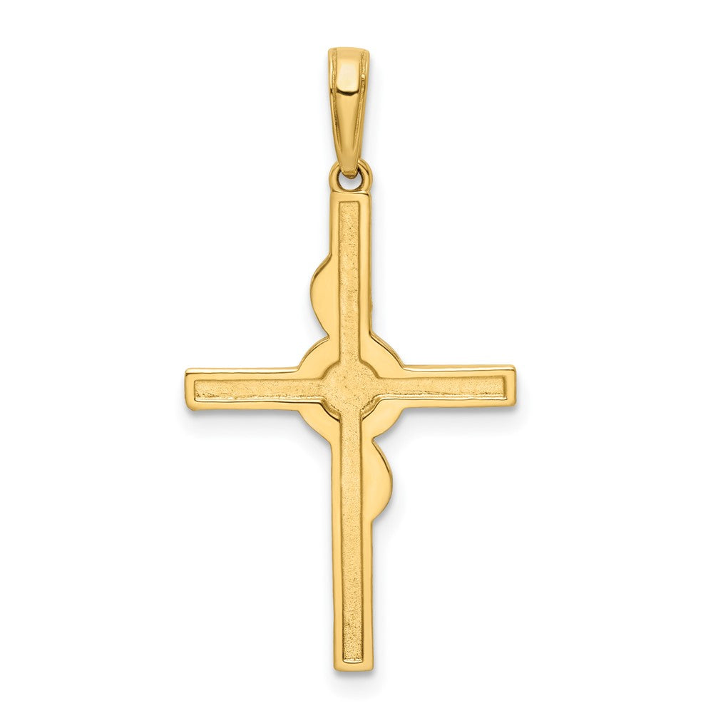 14k Yellow u0026 Rhodium Gold w/Rhodium D/C Cross Pendant