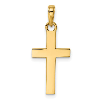 14k Yellow & Rhodium Gold w/Rhodium D/C Cross Pendant