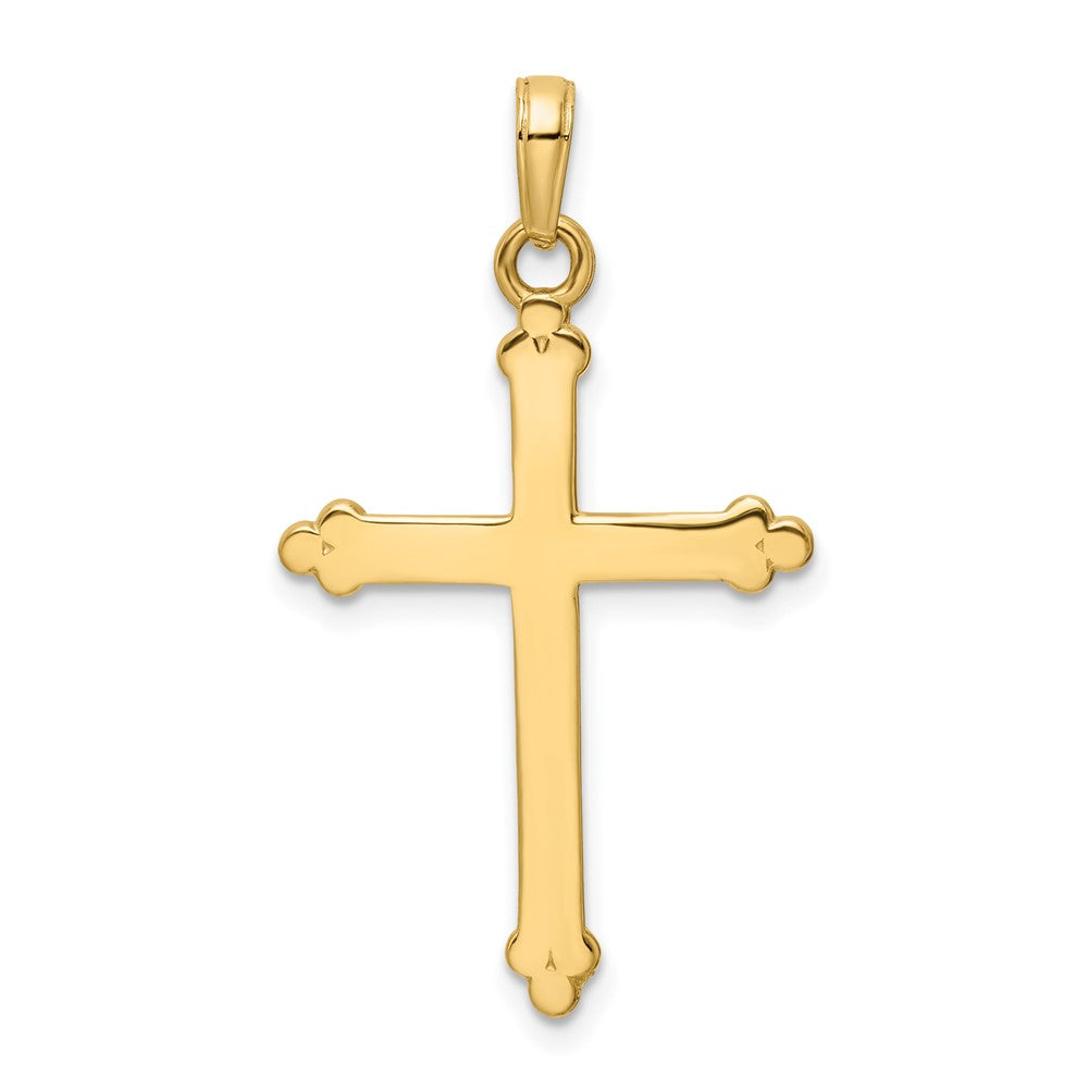 14k Yellow & Rhodium Gold w/Rhodium D/C Cross Pendant