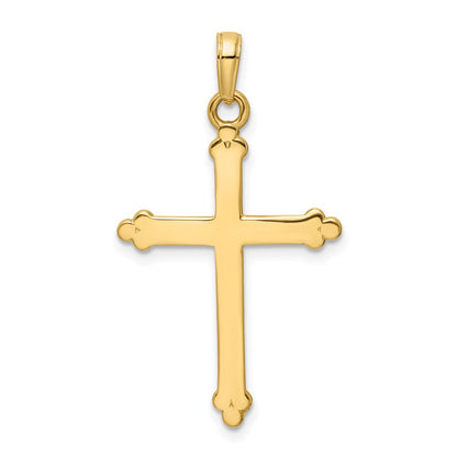 14k Yellow & Rhodium Gold w/Rhodium D/C Cross Pendant