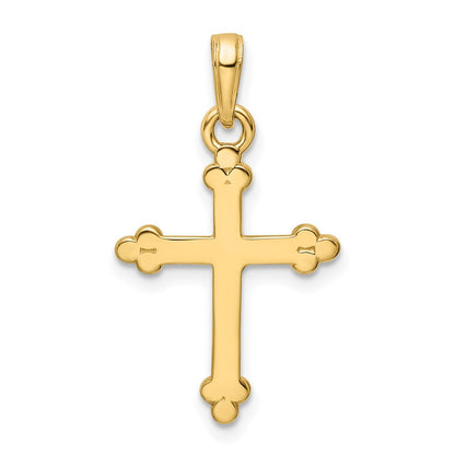 14k Yellow & Rhodium Gold w/Rhodium D/C Cross Pendant