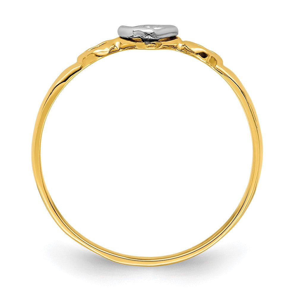 14k two tone gold hearts ring k9804