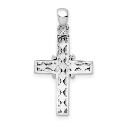 14k White Gold Cross Pendant