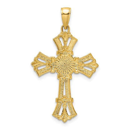 14k Yellow Gold Polished Fancy Cross Pendant