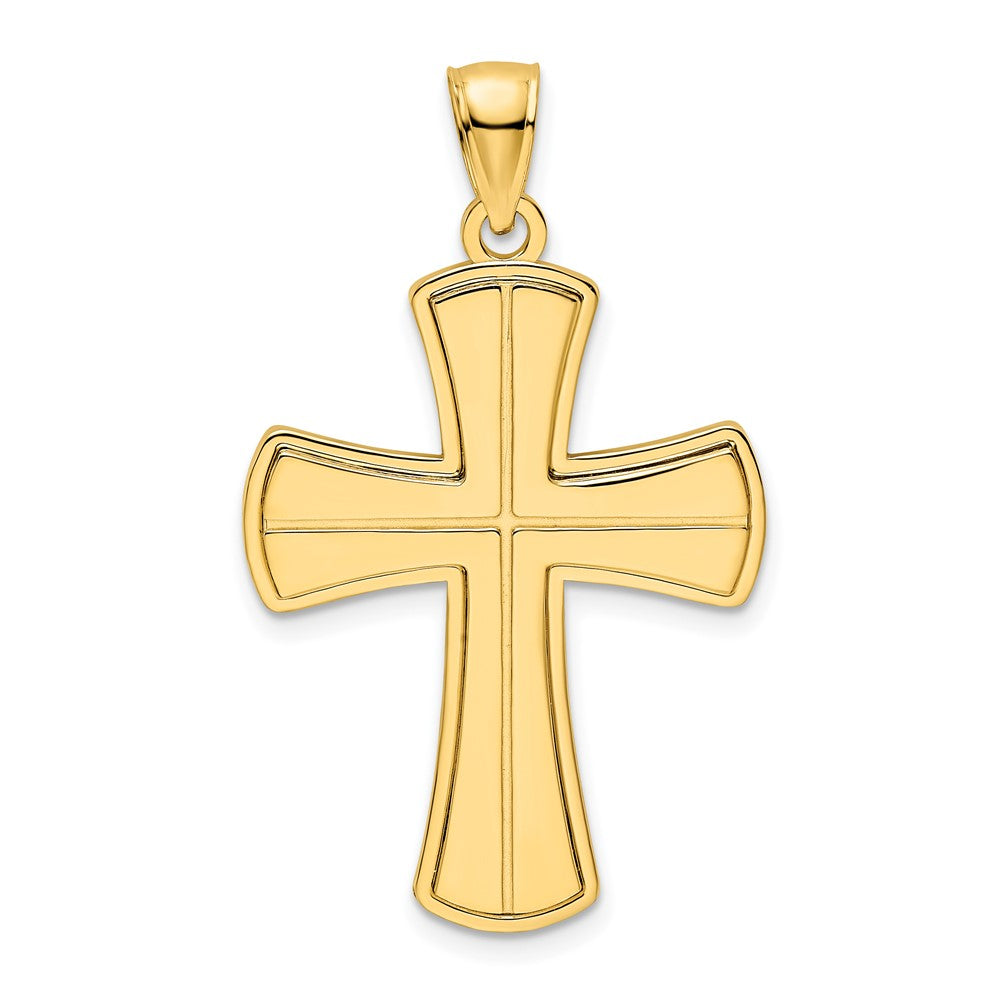14k Yellow Gold Polished Cross Pendant