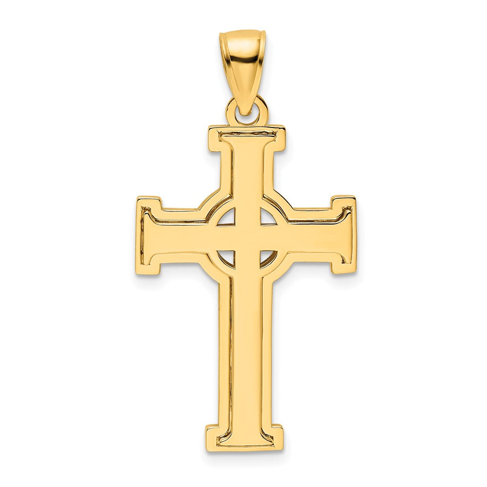 14k Yellow Gold Polished Cross Pendant
