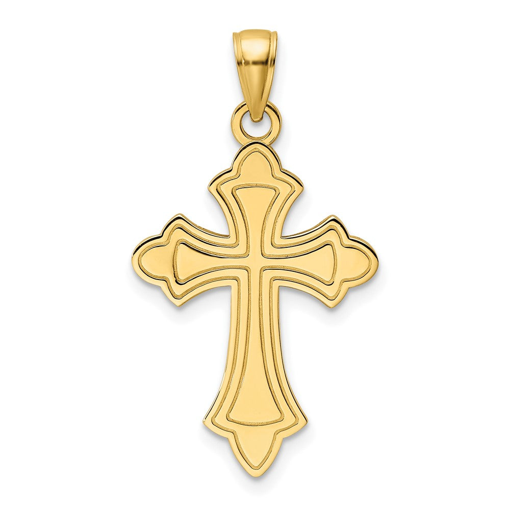 14k Yellow Gold Polished Cross Pendant