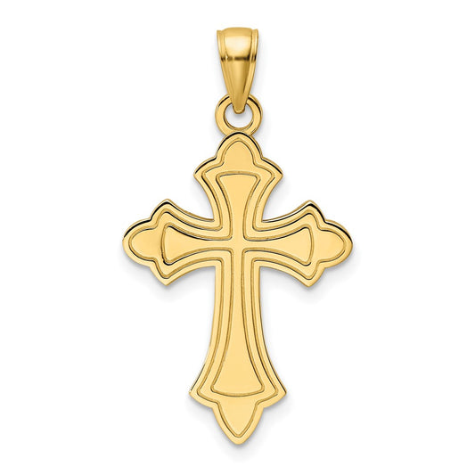 14k Yellow Gold Polished Cross Pendant