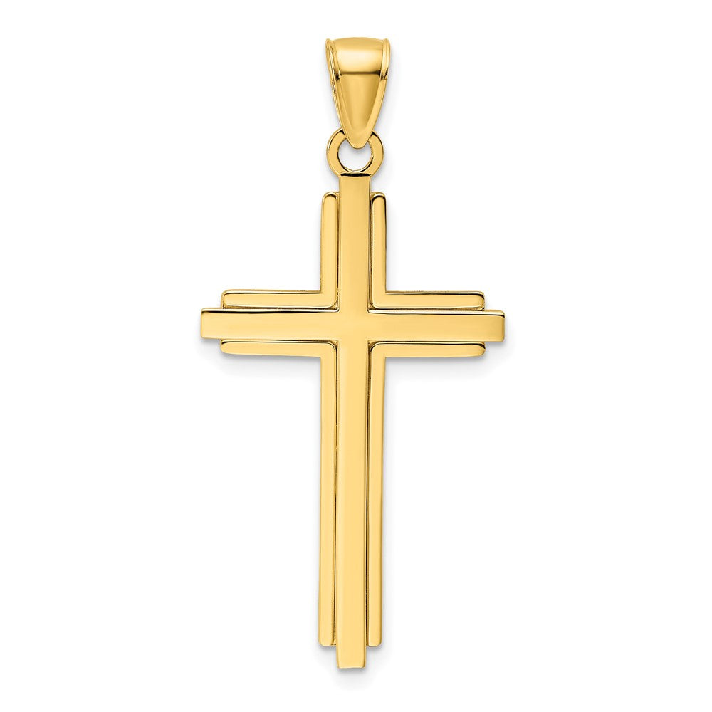 14k Yellow Gold Polished Cross Pendant