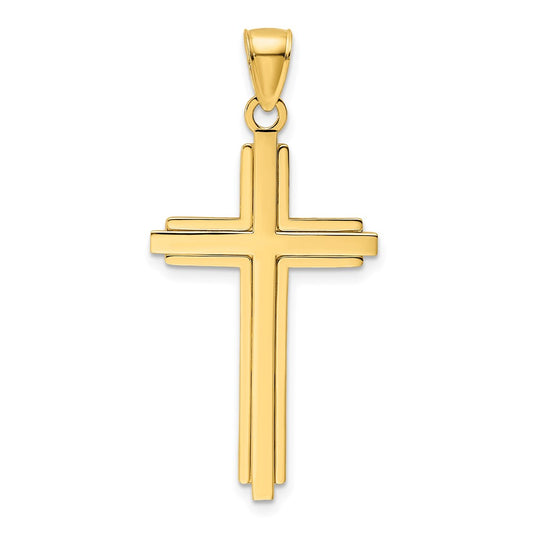 14k Yellow Gold Polished Cross Pendant