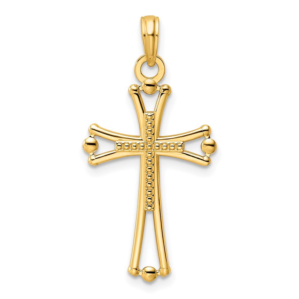 14k Yellow Gold Polished Cross Pendant