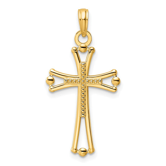 14k Yellow Gold Polished Cross Pendant