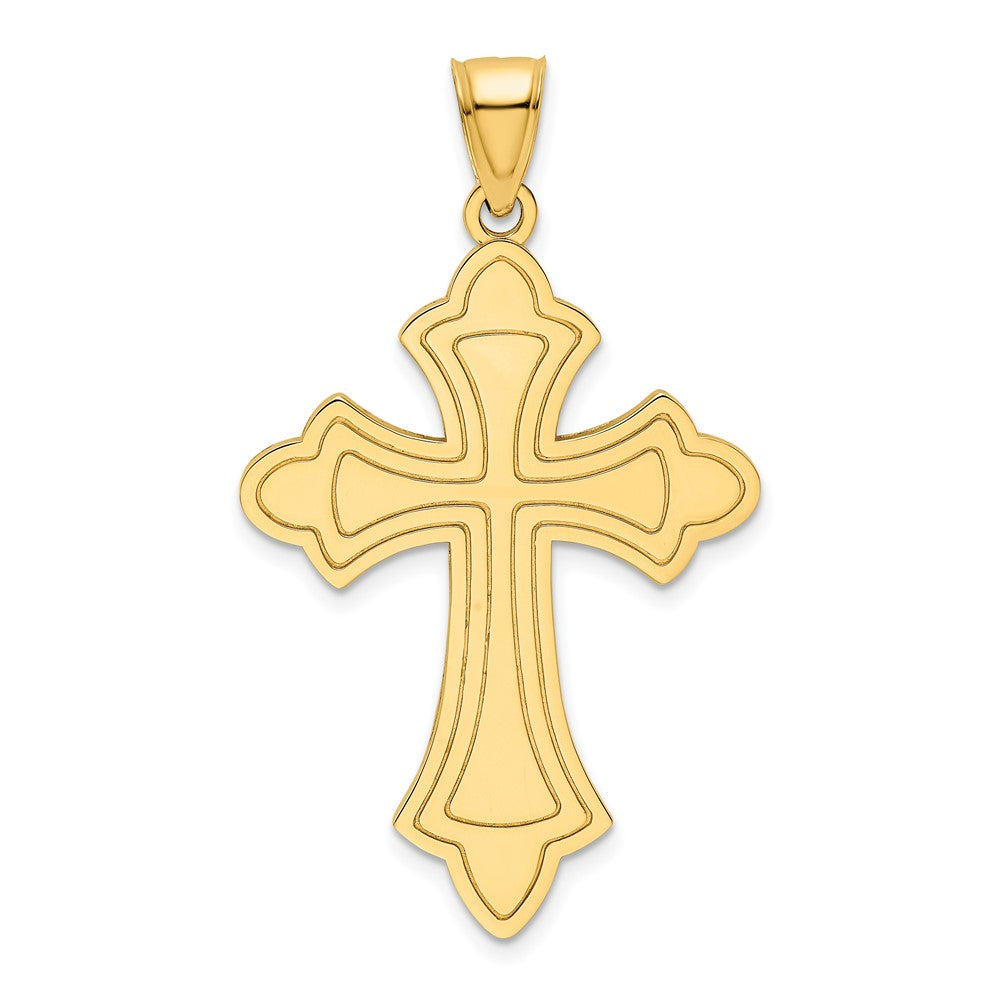 14k Yellow Gold Polished Cross Pendant
