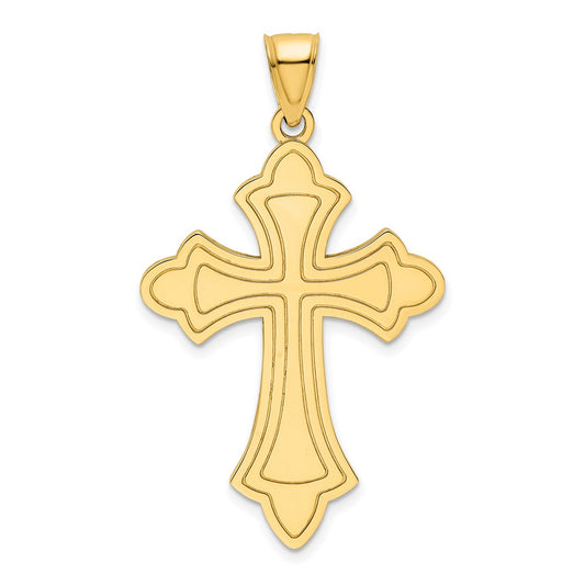14k Yellow Gold Polished Cross Pendant