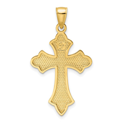14k Yellow Gold Polished Cross Pendant