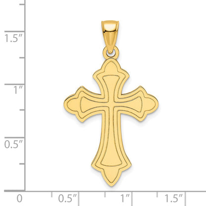 14k Yellow Gold Polished Cross Pendant