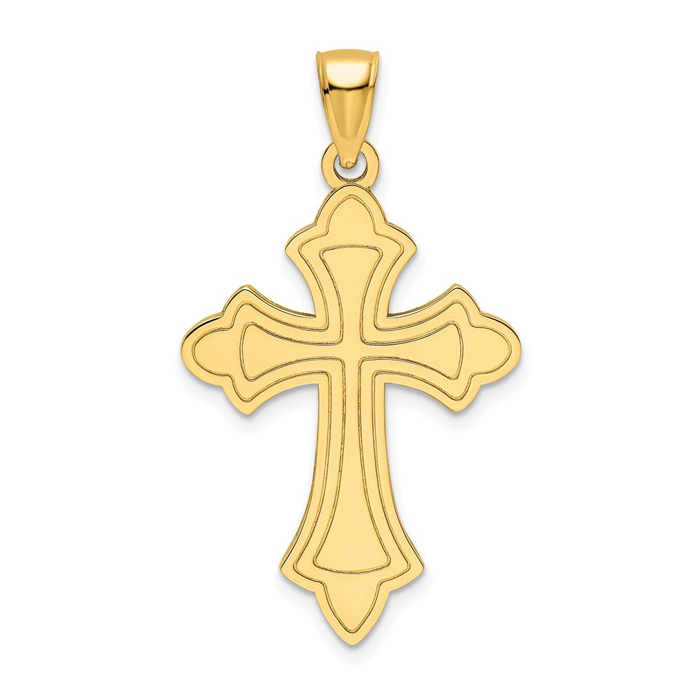 14k Yellow Gold Polished Cross Pendant