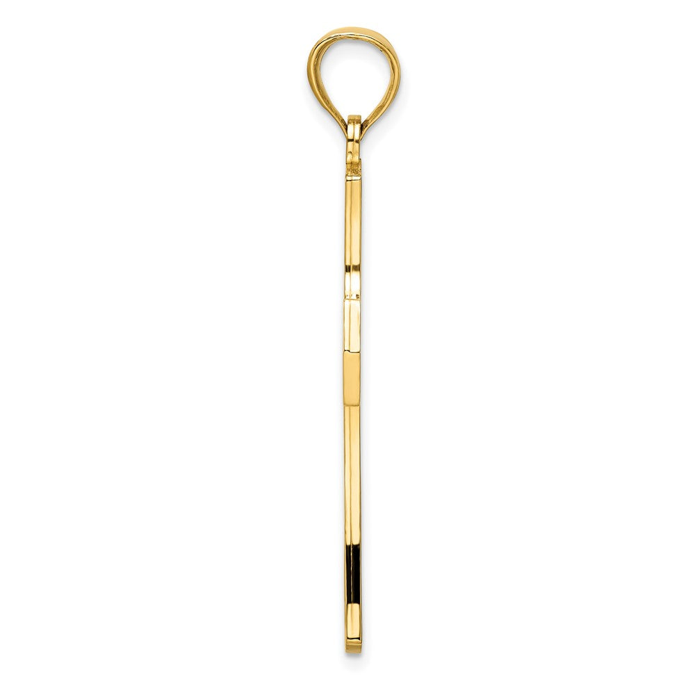 14k Yellow Gold Polished Cross Pendant