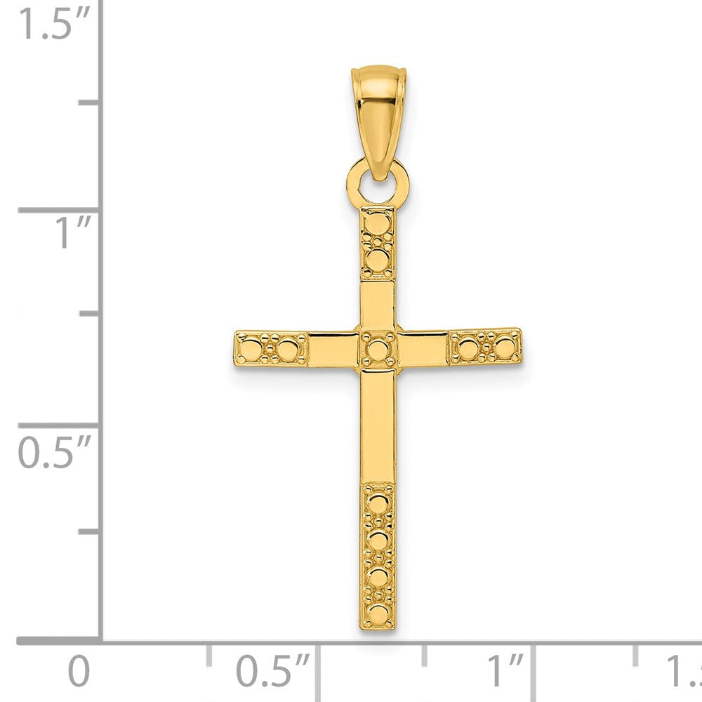 14k Yellow Gold Polished u0026 Designed Cross Pendant