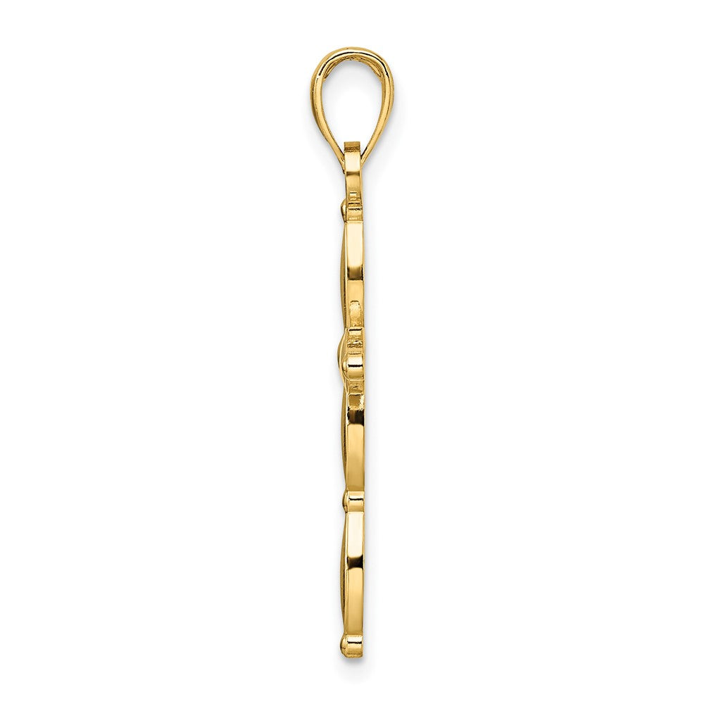 14k Yellow Gold Polished Fancy Cross Pendant