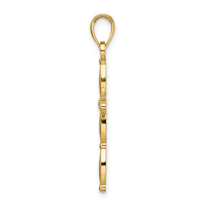 14k Yellow Gold Polished Fancy Cross Pendant