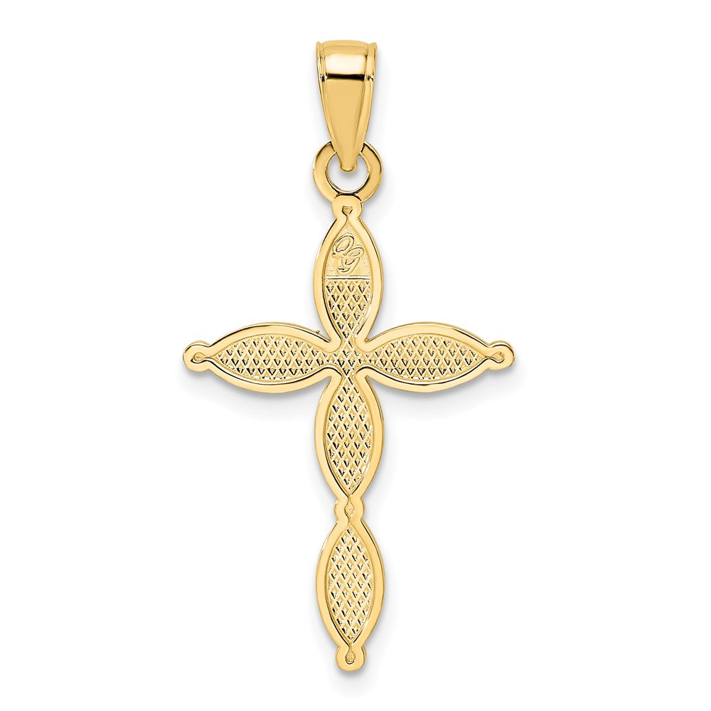 14k Yellow Gold Polished Fancy Cross Pendant
